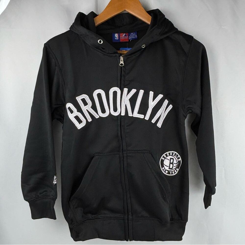 NWT Women's NBA Black Brooklyn NY Basketball Sports NBA Zip Up Hoodie, Medium - Picture 8 of 9
